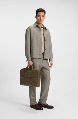 Document case with foil-print logo, Khaki