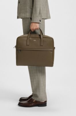 Document case with foil-print logo, Khaki