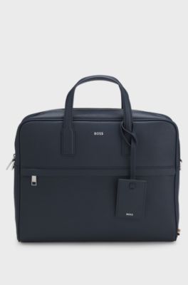 Borsa portadocumenti con logo stampato, Blu scuro