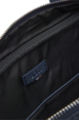 Borsa portadocumenti con logo stampato, Blu scuro