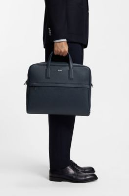 Borsa portadocumenti con logo stampato, Blu scuro