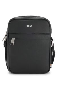 Structured reporter bag with logo lettering, Black