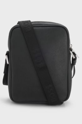 Reporter bag in smooth faux leather, Black