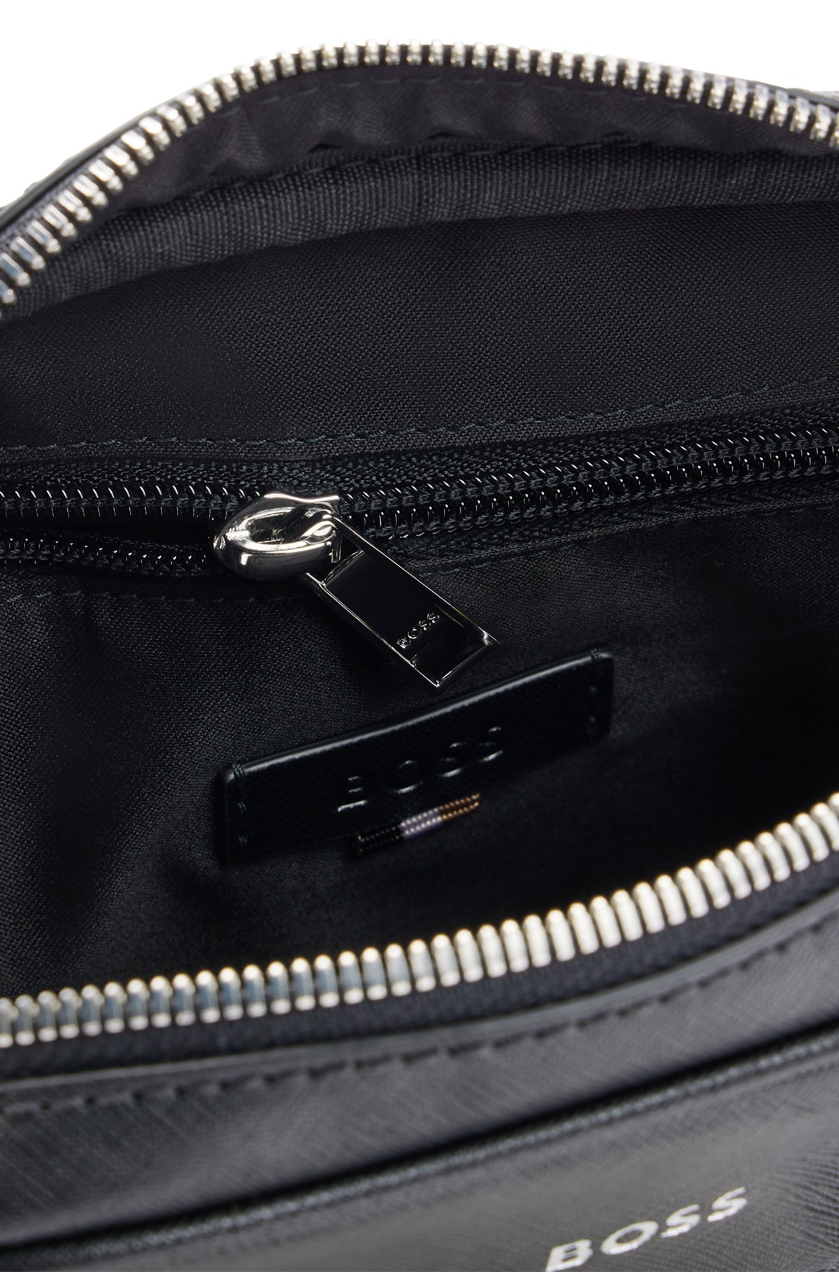 - BOSS signature bag detail and stripe logo Reporter with