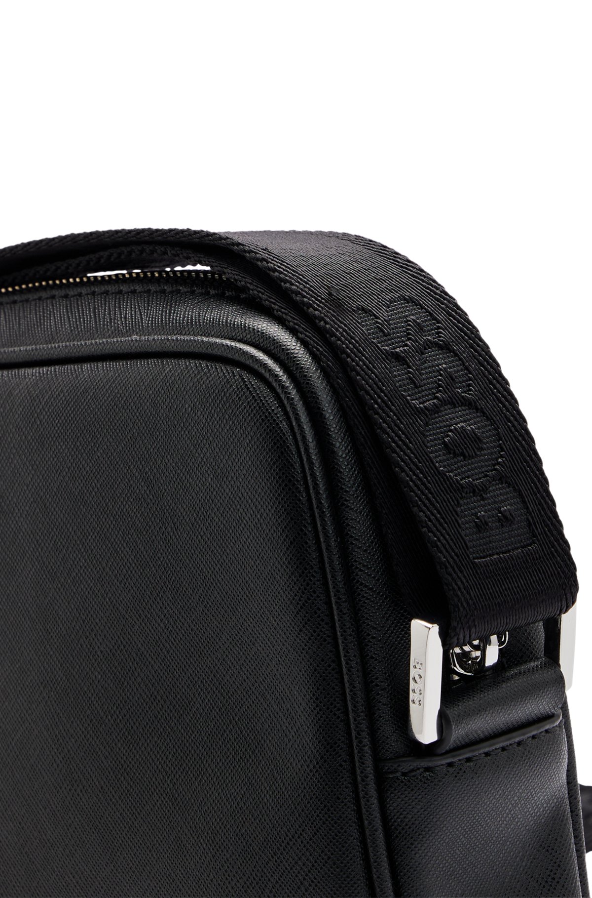 Structured reporter bag with logo lettering, Black
