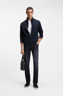 Reportertas van imitatieleer met logodetail, Zwart