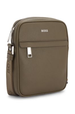 Reporter bag with signature stripe and logo detail, Khaki
