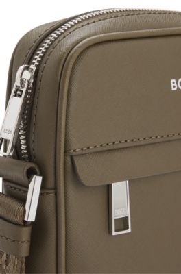 Reporter bag with signature stripe and logo detail, Khaki