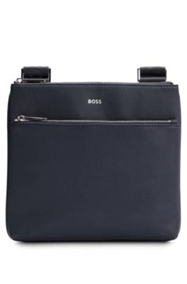 Hugo Boss Envelope Bag With Signature Stripe And Logo Detail In Dark Blue