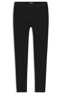 Lange Unterhose mit Thermo-Eigenschaften und Logo-Bund, Schwarz