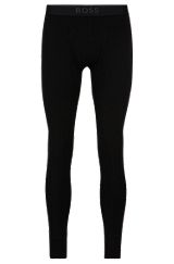 Thermal long johns with logo waistband, Black