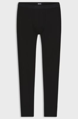 Thermal long johns with logo waistband, Black