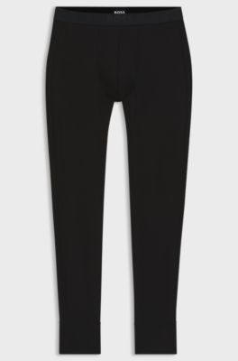 Thermal long johns with logo waistband, Black