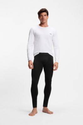 Thermal long johns with logo waistband, Black