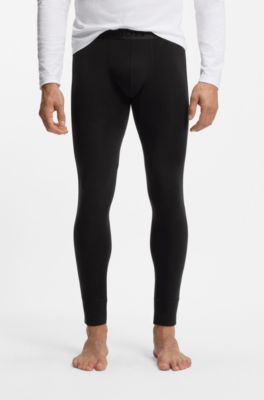 Thermal long johns with logo waistband, Black