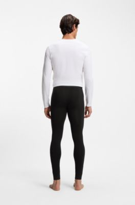 Thermal long johns with logo waistband, Black