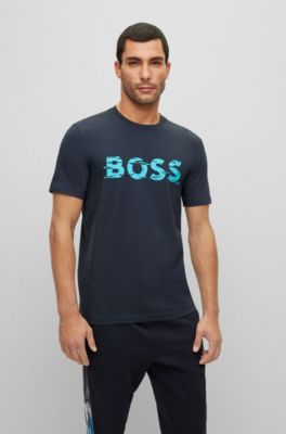 BOSS - ストレッチコットン Tシャツ グラフィックロゴプリント