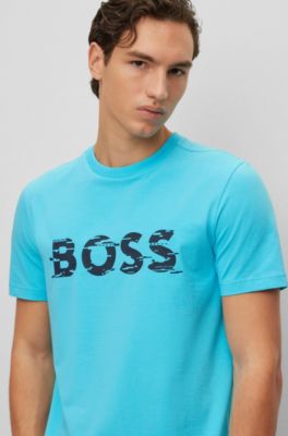 BOSS - ストレッチコットン Tシャツ グラフィックロゴプリント
