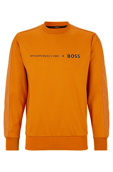 BOSS 博斯Porsche x BOSS 合作款品牌标识图案棉质运动衫,  890_Open Orange