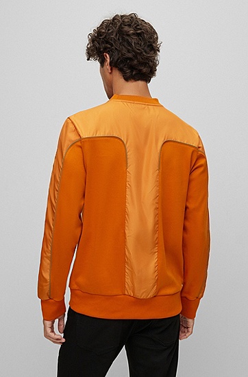Porsche x BOSS 合作款品牌标识图案棉质运动衫,  890_Open Orange