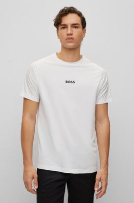 HUGO BOSS Homme Vêtements Tops & T-shirts T-shirts Manches longues T-shirt Regular Fit en jersey de coton avec patch logo 