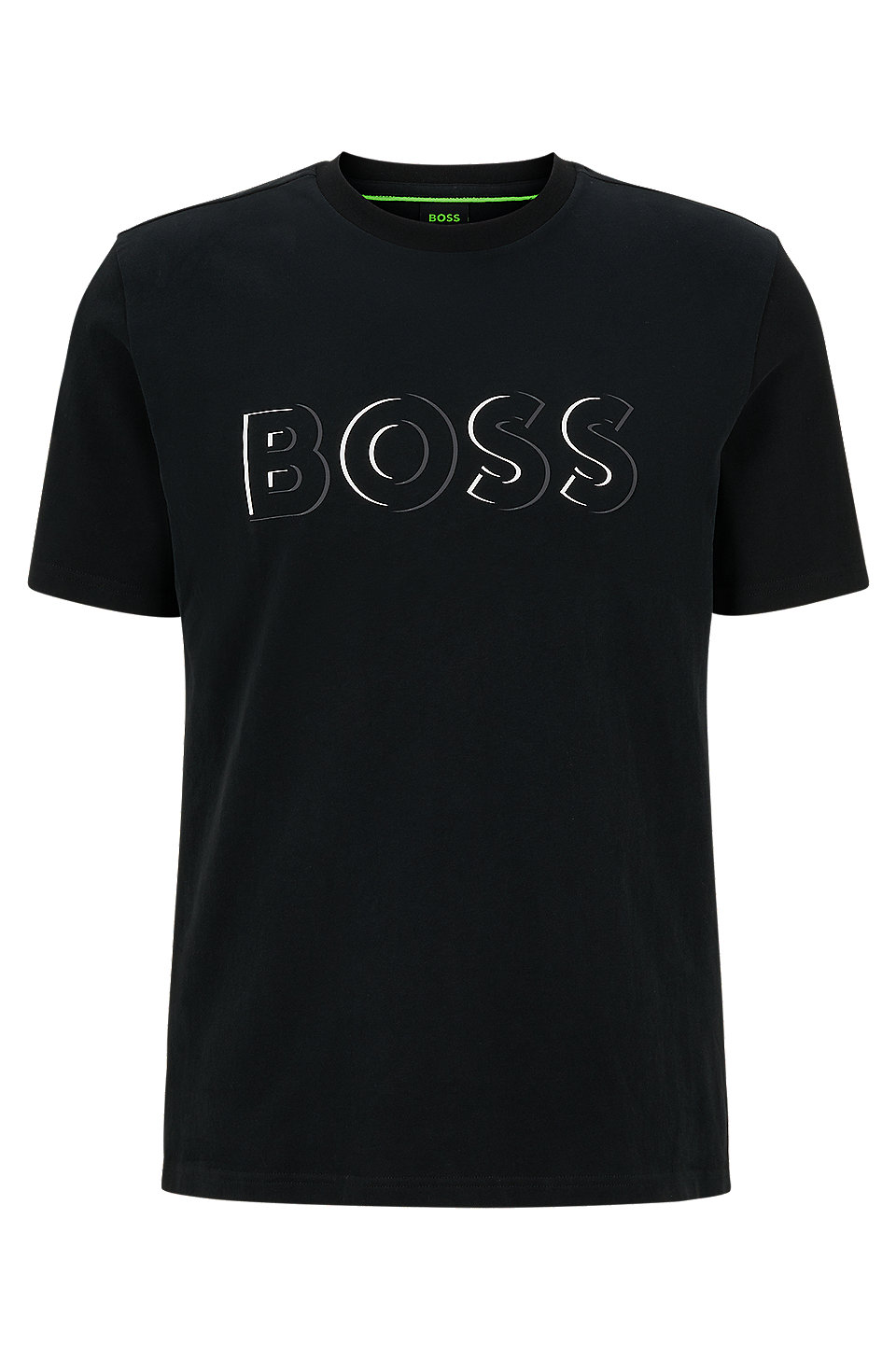 BOSS ブラッシュドコットンジャージー Tシャツ ダイナミックロゴプリント