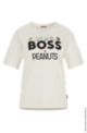 BOSS x PEANUTS T-shirt relaxed fit in cotone biologico con grafica con logo, Bianco