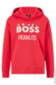 BOSS x PEANUTS french-terry cotton hoodie with logo artwork, Red