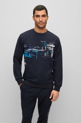 Hugo Boss Zip-Neck Sweatshirt Sweat 50392547 Dark Blue 
