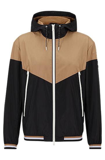 Water-repellent hooded jacket in recycled material, Hugo boss