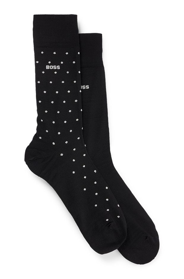 Socken aus merzerisiertem Baumwoll-Mix im Zweier-Pack - Geschenk-Set, Schwarz