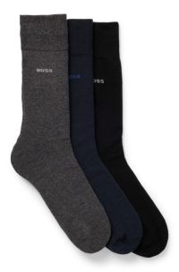 Three-pack of regular-length socks - gift set, Black / Grey / Blue