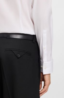 Slim-fit shirt in a stretch-cotton blend, White