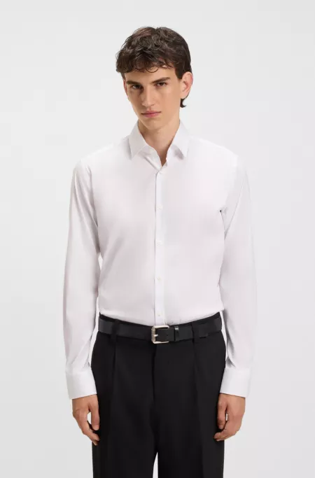 Chemise Slim Fit en popeline de coton mélangé