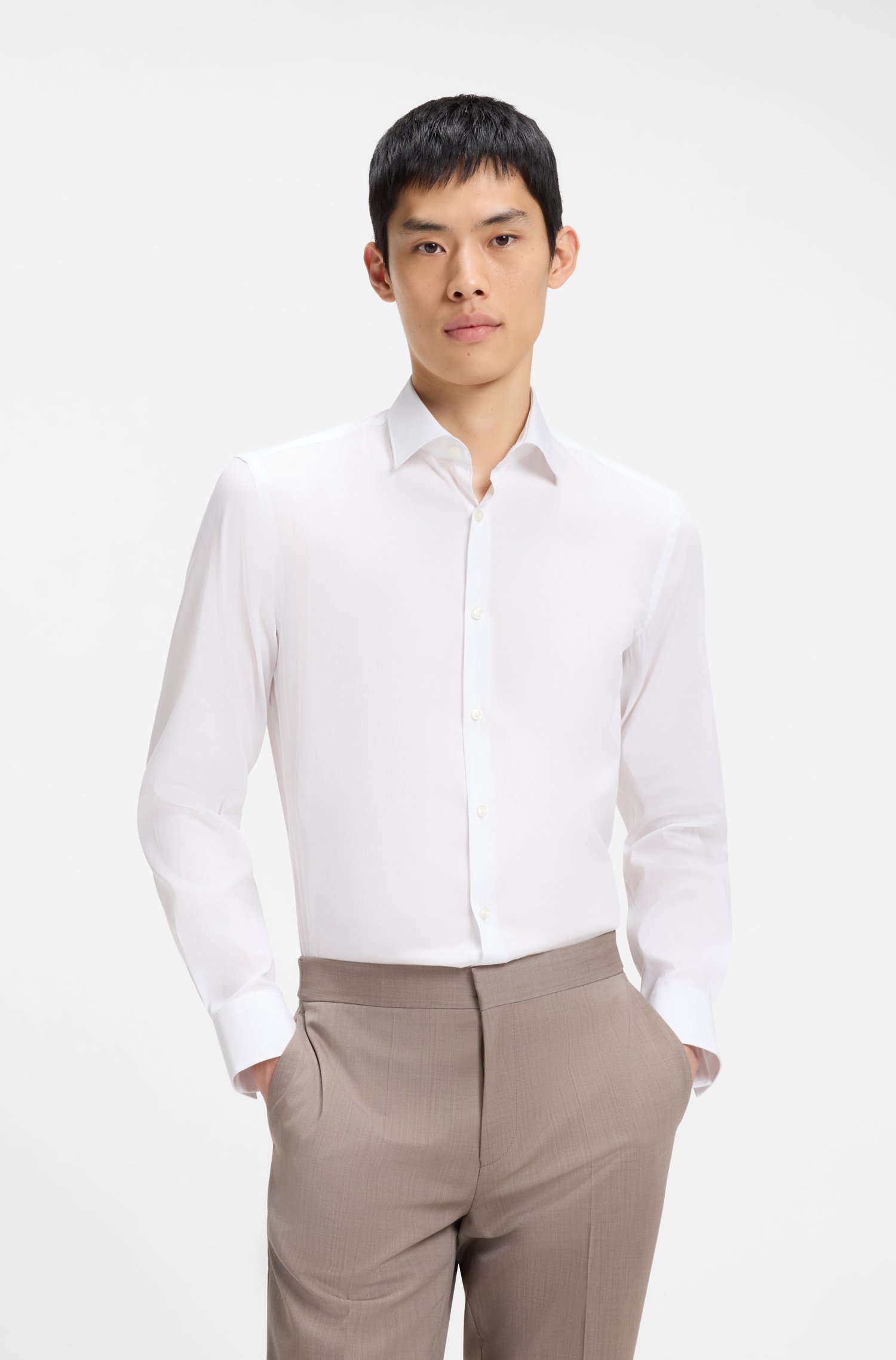 Hugo Slim-fit shirt in a stretch-cotton blend skjortor & blusar herr