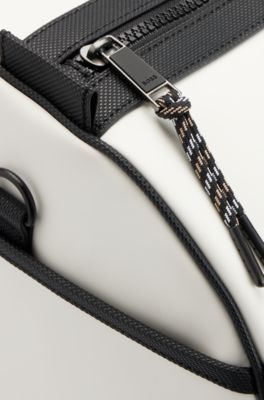 BOSS x Matteo Berrettini  Faux-leather holdall with contrast logo, White