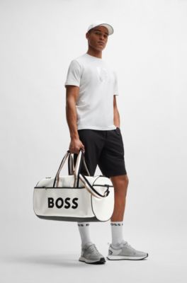 BOSS x Matteo Berrettini  Faux-leather holdall with contrast logo, White