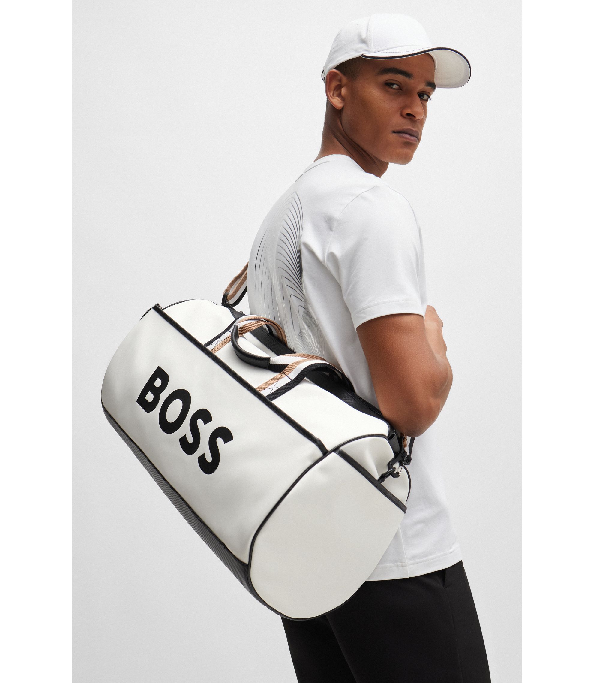 BOSS BOSS x Matteo Berrettini Faux-leather holdall with contrast