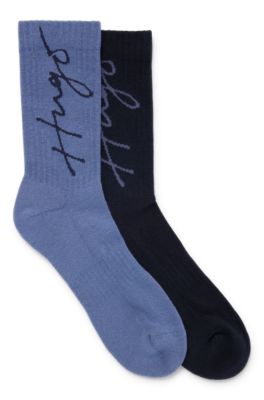 HUGO TWO-PACK OF QUARTER-LENGTH SOCKS WITH HANDWRITTEN LOGOS