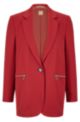 Wollen jas met ritszakken uit de BOSS x Alica Schmidt-collectie, Rood