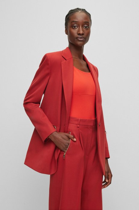 BOSS x Alica Schmidt wool-blend jacket with zipped pockets, Red