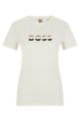 Organic-cotton BOSS x Alica Schmidt slim-fit T-shirt with logo print, White