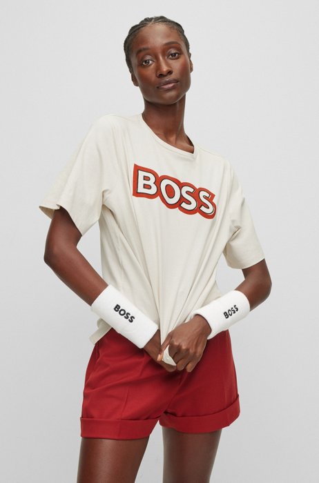 BOSS x Alica Schmidt organic-cotton regular-fit T-shirt, White