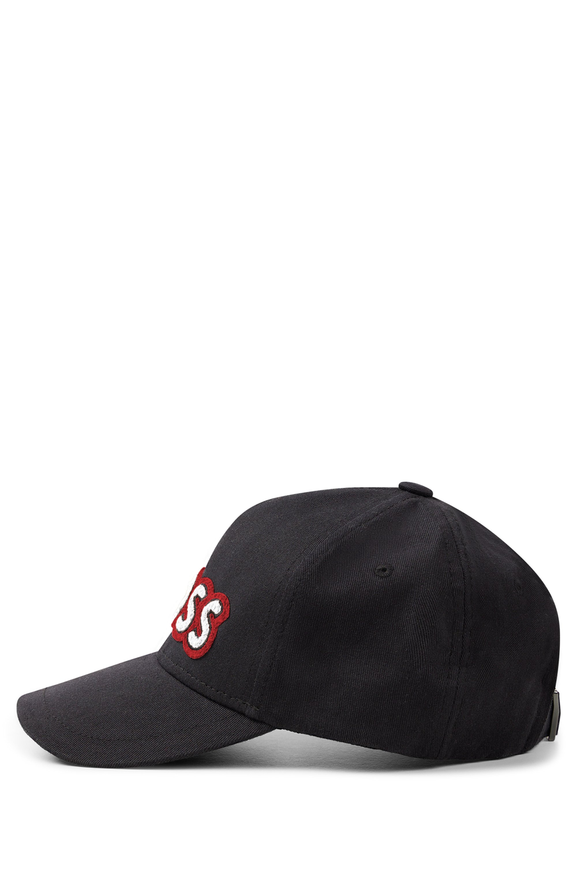 BOSS x Alica Schmidt cotton-twill cap with logo patch, Black
