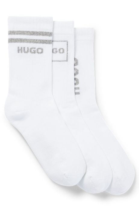 Dames Kleding voor voor Jumpsuits BOSS by HUGO BOSS Set Van Drie Paar Sokken In Kwartlengte Met Logodetails in het Wit 