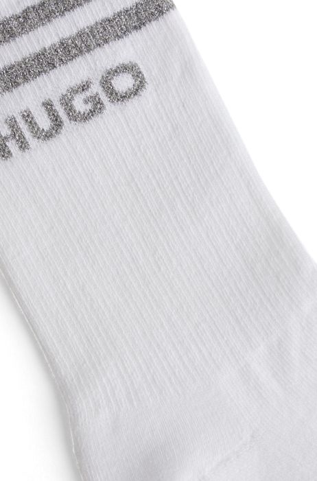 BOSS by HUGO BOSS Set Van Twee Paar Sokken In Kwartlengte Met Logoboorden in het Wit Dames Kleding voor voor Beenmode voor Sokken 