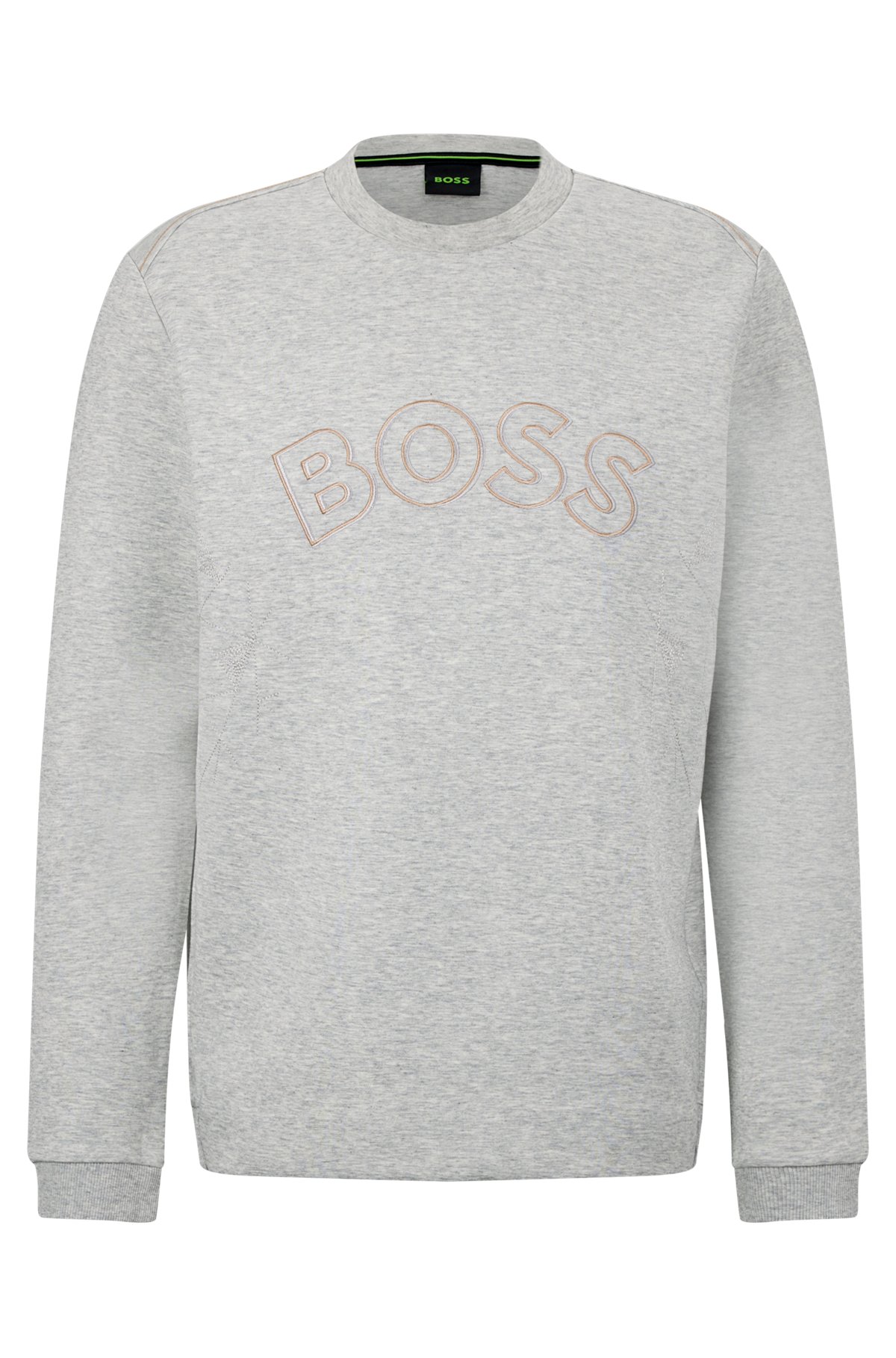 Consequent vernieuwen bron BOSS - Regular-fit sweatshirt with grid artwork and curved logo