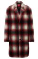 Regular-fit coat in checked teddy with smooth lining, Patterned