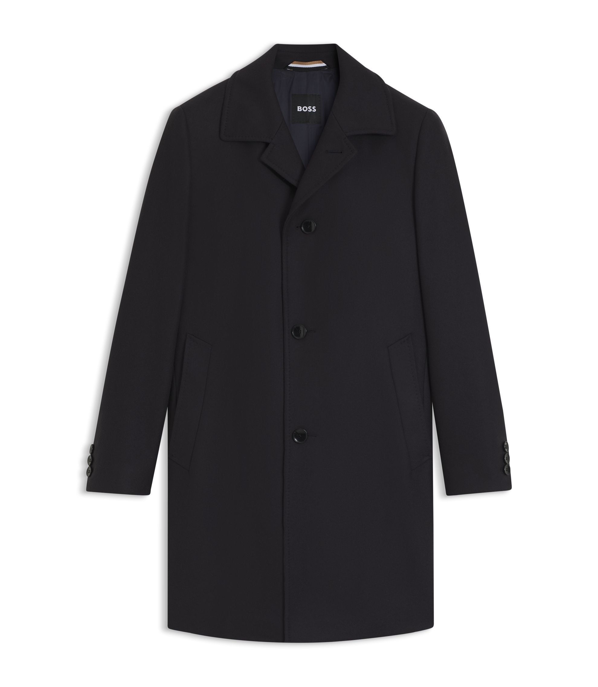 HUGO BOSS ブークレヤーン ウールコート ネイビー サイズ48 BOSS - Formal coat in a virgin-wool blend - Dark Blue