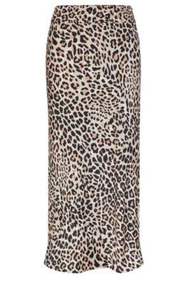 HUGO - Leopard-print midi skirt with side slit